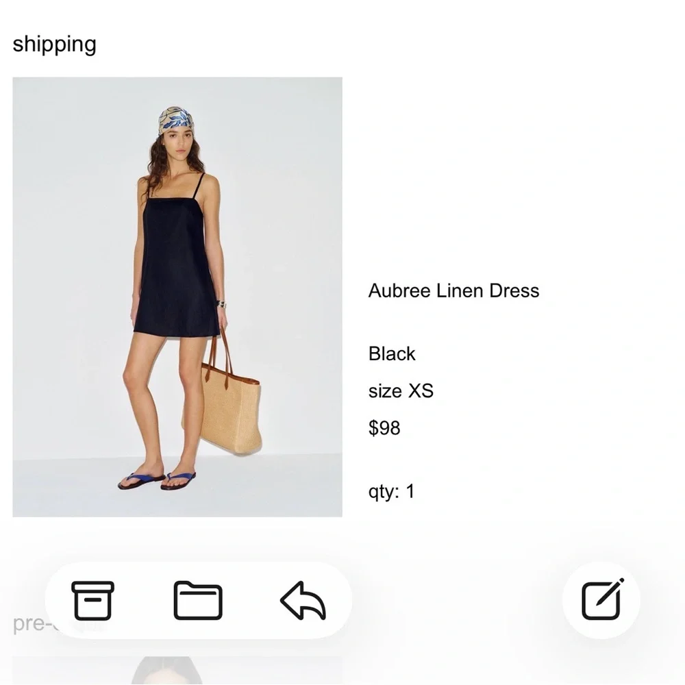 Reformation Black Satin Spaghetti-Strap Mini Dress - Picture 6 of 6